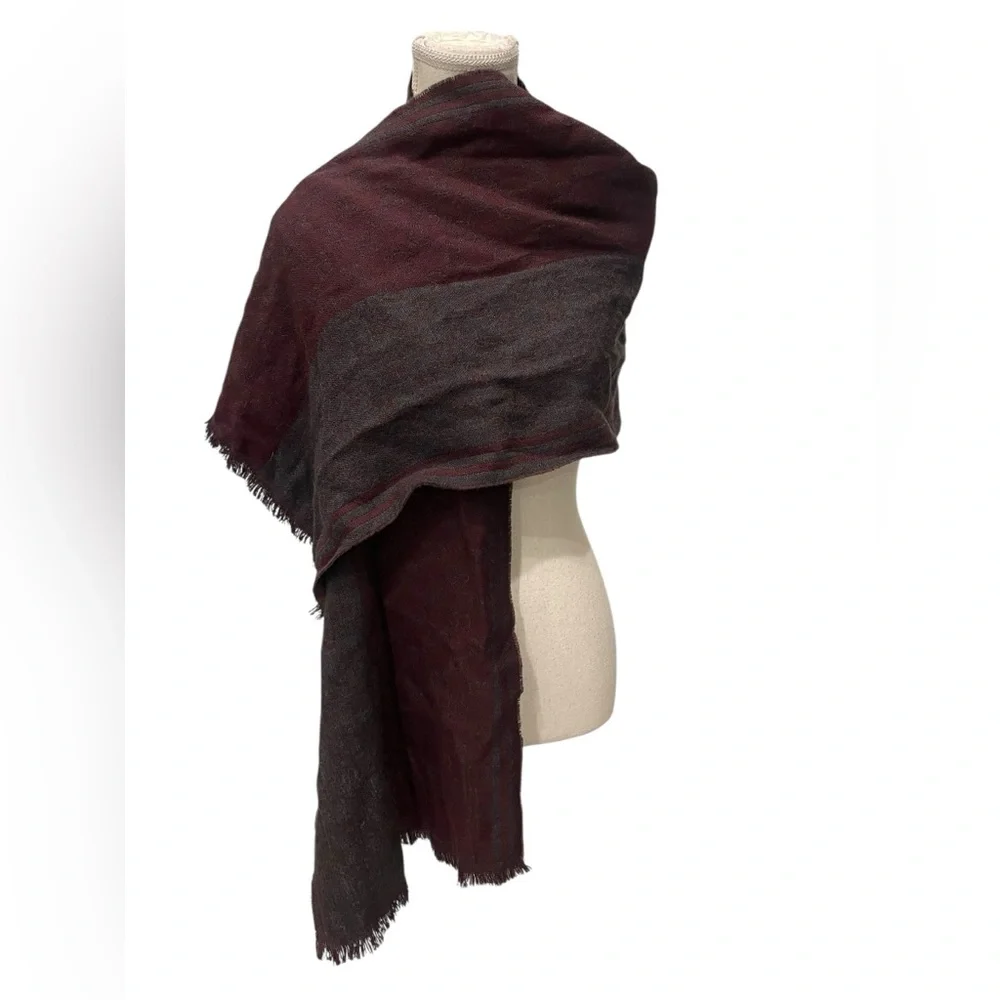 Gucci Burgundy and Gray Men's Scarf